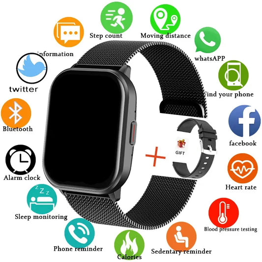 RACHA New Smart Watch Men Women Heart Rate Blood Pressure 100+ Sports Modes Fitness Tracker Bluetooth Call Smartwatch Man For Xiaomi